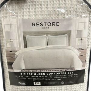 Woven Textured Comforter - Cream and Gray